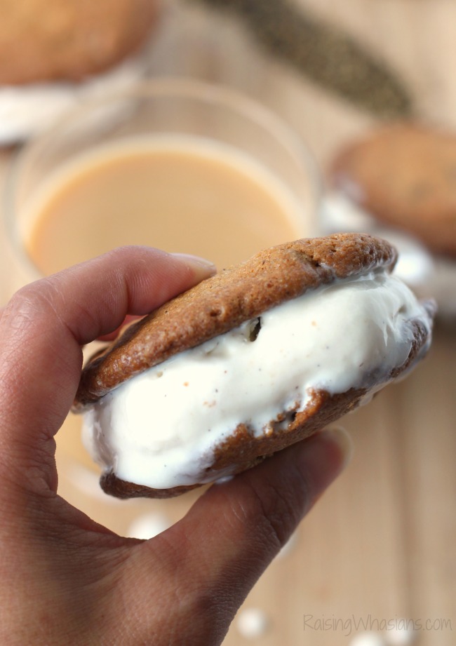 Chai Chocolate Chip Cookie Ice Cream Sandwiches | Pair this Chai Chocolate Cookie Recipe with new TAZO® Chai Latte K-Cup® pods review for summer #Recipe #Dessert #DessertRecipe