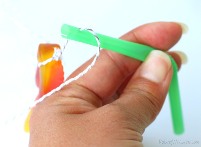 Fishing pole for kids Gone Fishing Party Jello Dessert | Make this cute and easy dessert Jell-O cups for your next fishing themed party, complete with DIY fishing pole #PartyPlanning #Recipe