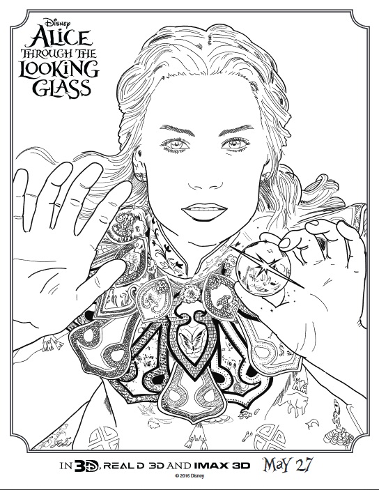 Free Alice through the looking glass kids coloring