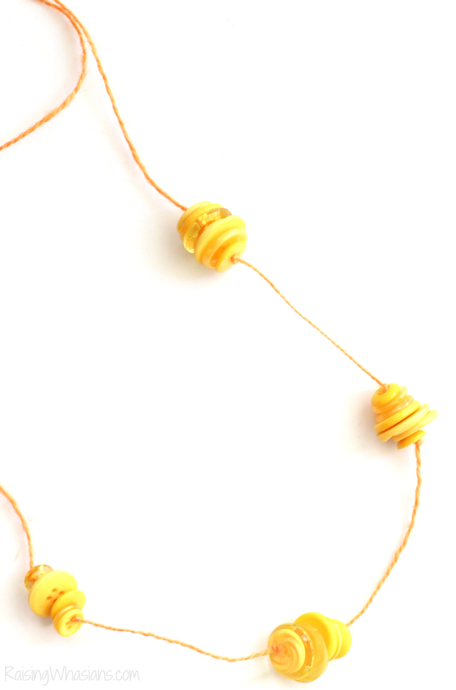 Button craft for kids pineapple