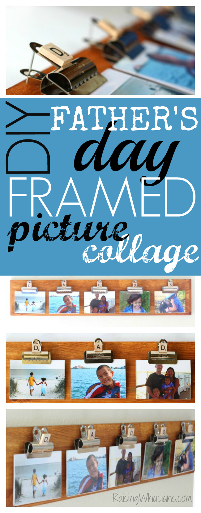 DIY father's day framed picture collage