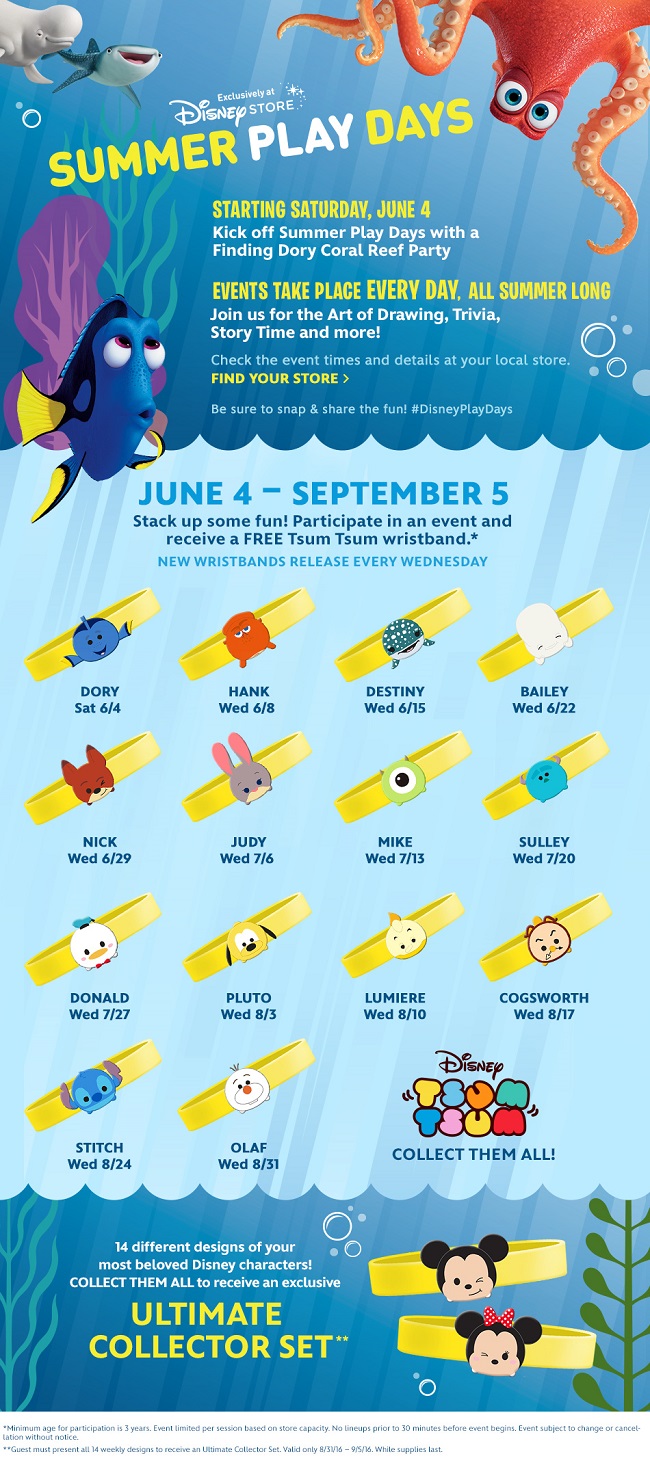 FREE Summer Play Days at the Disney Store + Finding Dory Merchandise Disney store summer play days