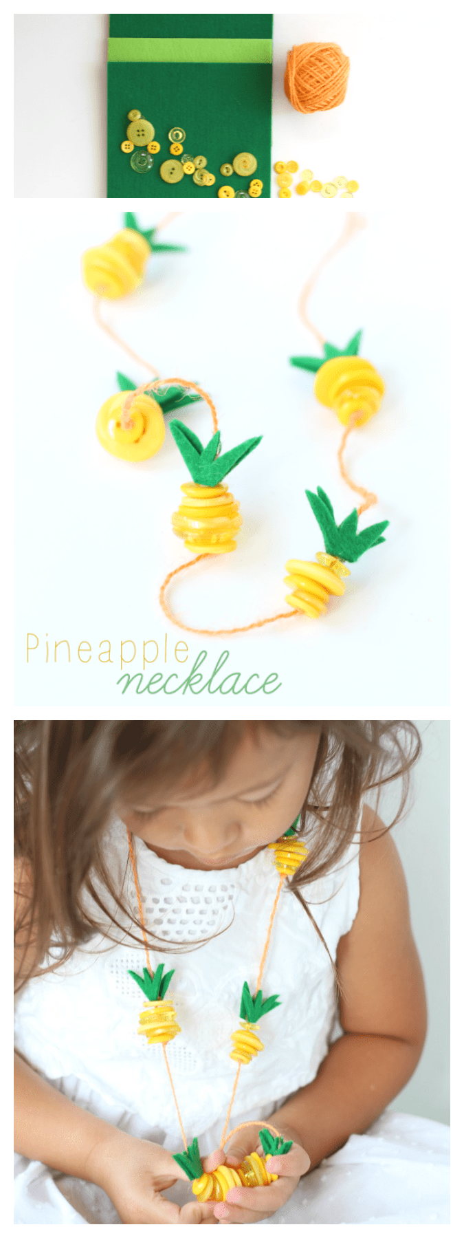 Pineapple necklace kids craft pinterest