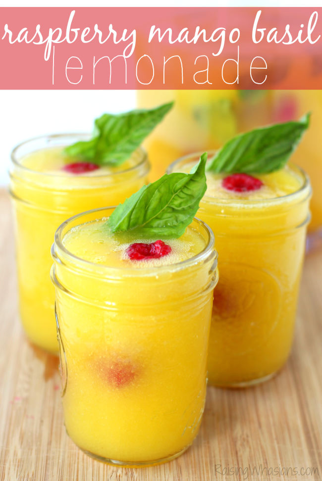 Raspberry mango basil lemonade