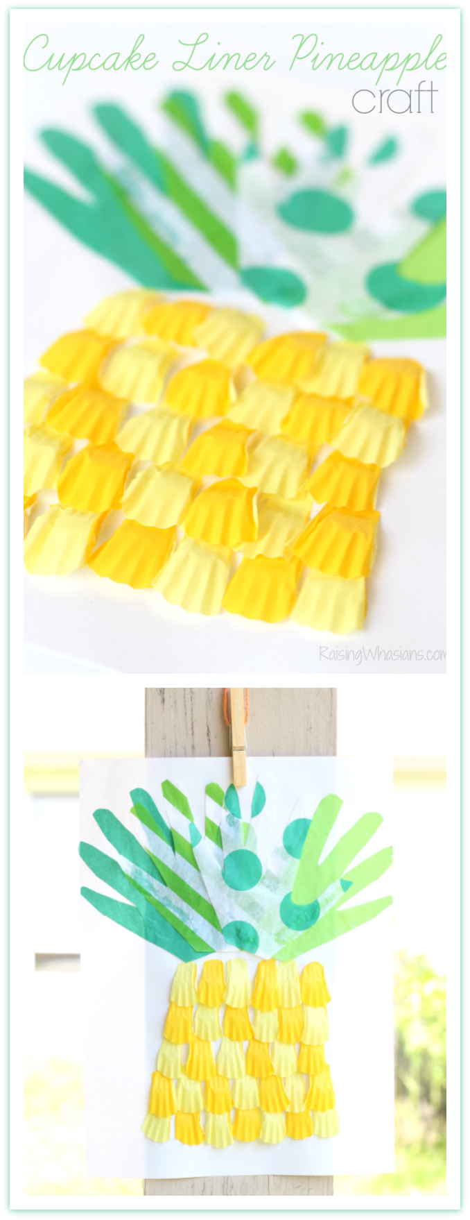 Cupcake liner pineapple craft
