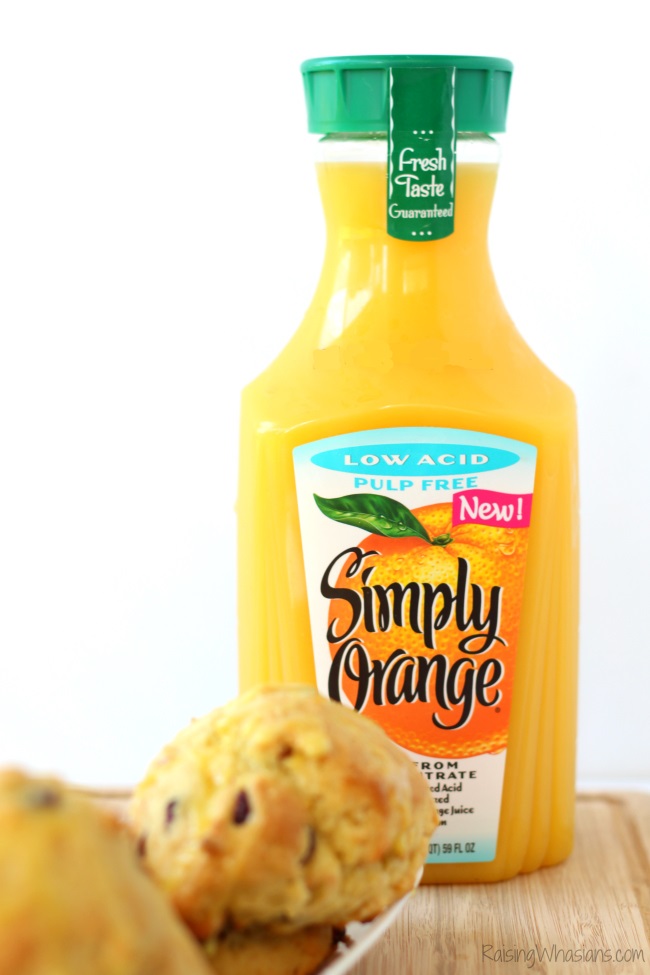 Easy Cranberry Scones with Simply Orange Glaze | Make this easy scone recipe with orange zest & cranberries - topped with sweet Simply Orange Low Acid Glaze #Recipe #Breakfast #Dessert 