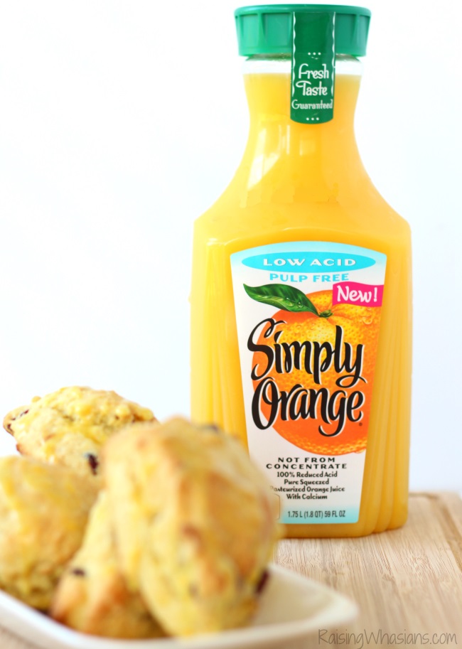 Easy Cranberry Scones with Simply Orange Glaze | Make this easy scone recipe with orange zest & cranberries - topped with sweet Simply Orange Low Acid Glaze #Recipe #Breakfast #Dessert 