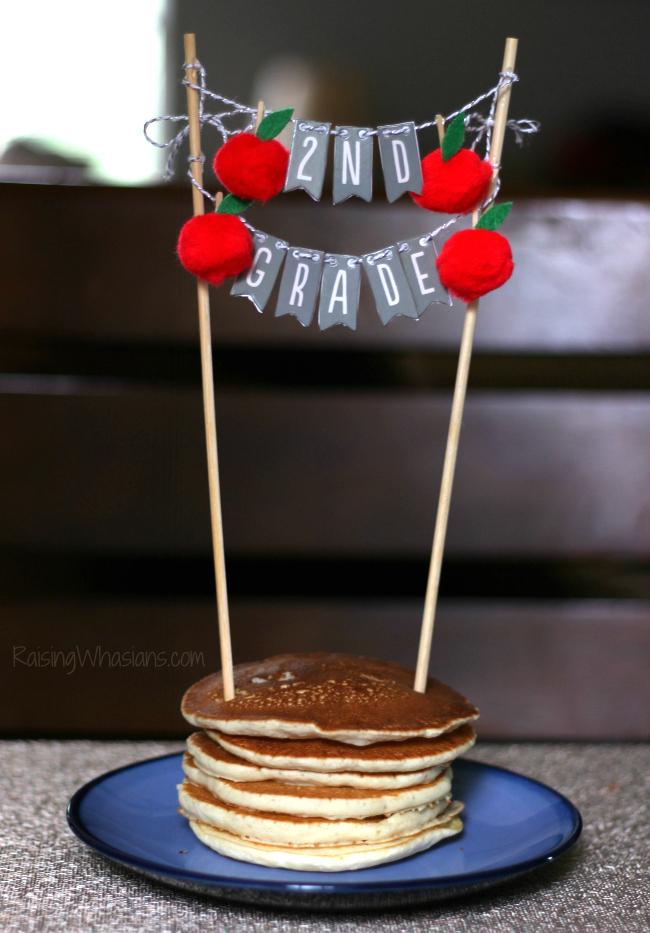 DIY back to school banner pancake topper
