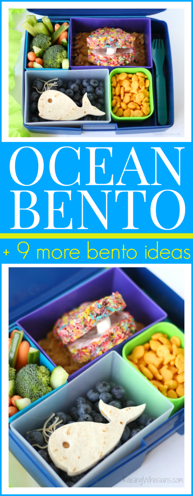 Ocean Bento Lunch Ideas + Pearl Oyster Cereal Treats | head back-to-school with this list of easy bento lunchbox ideas + pearl oyster cereal treats #Recipe #Dessert #Snack