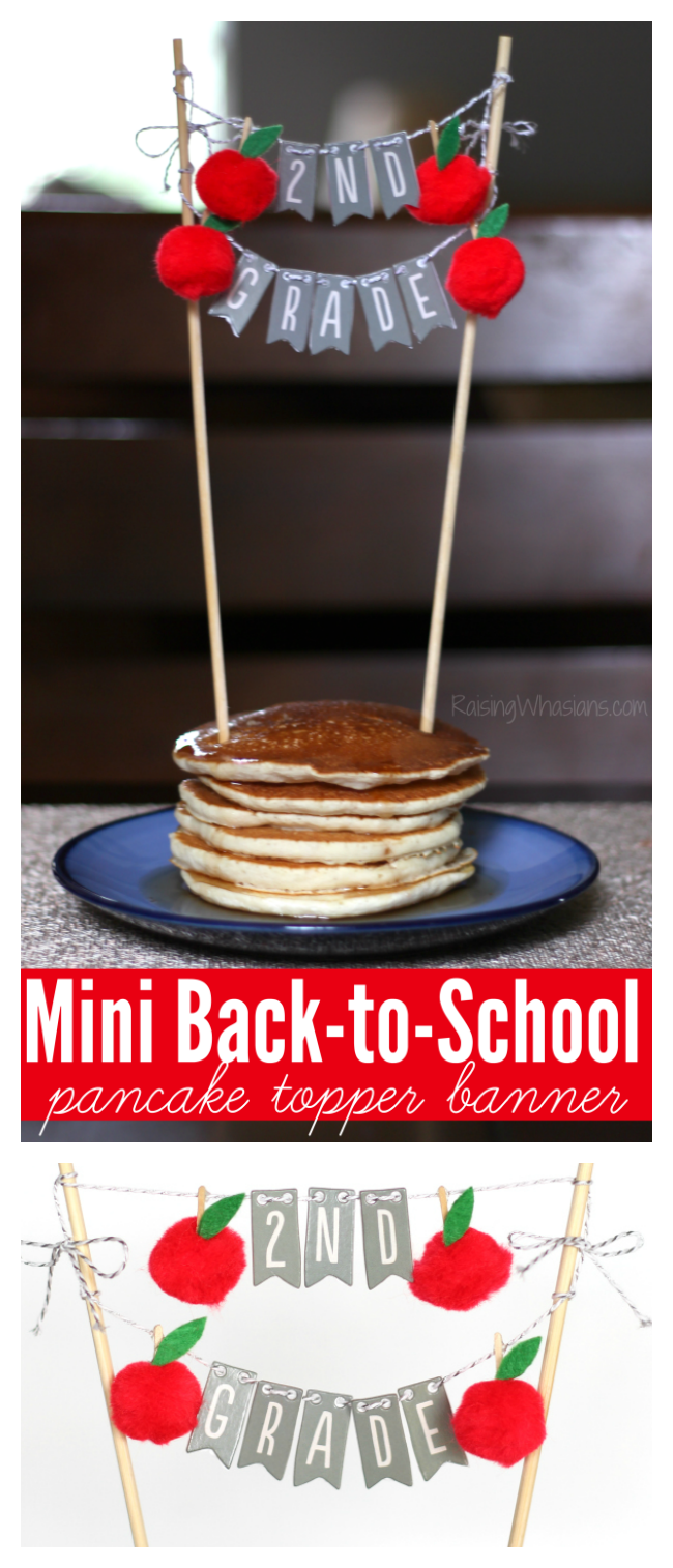 Mini back to school banner pancake topper pinterest