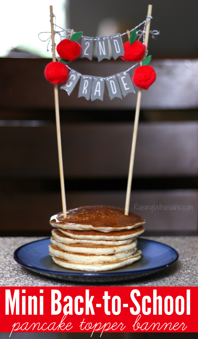 Mini back to school banner pancake topper