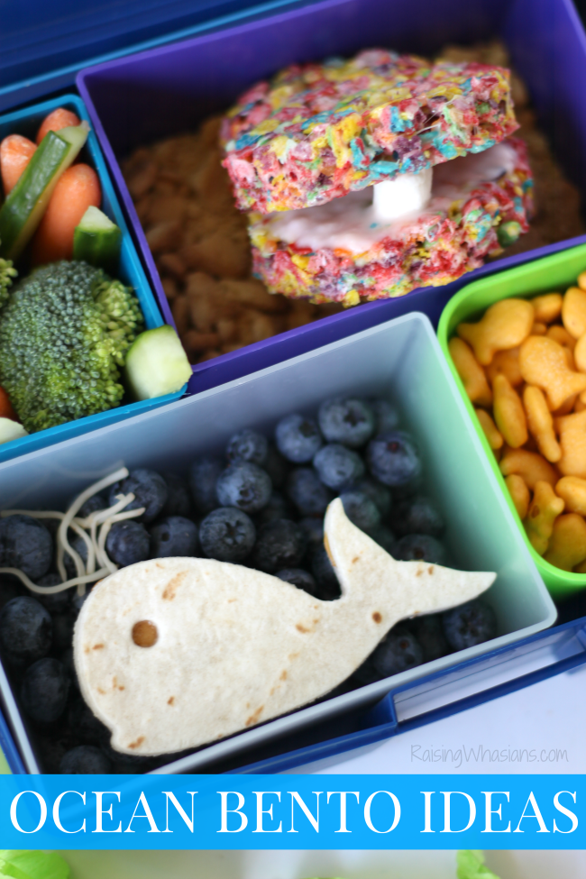 Ocean bento lunch ideas Ocean Bento Lunch Ideas + Pearl Oyster Cereal Treats | head back-to-school with this list of easy bento lunchbox ideas + pearl oyster cereal treats #Recipe #Dessert #Snack