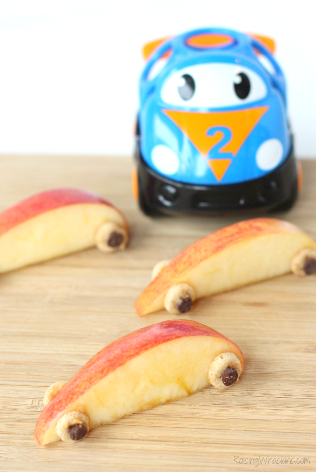 Apple race car kids snack