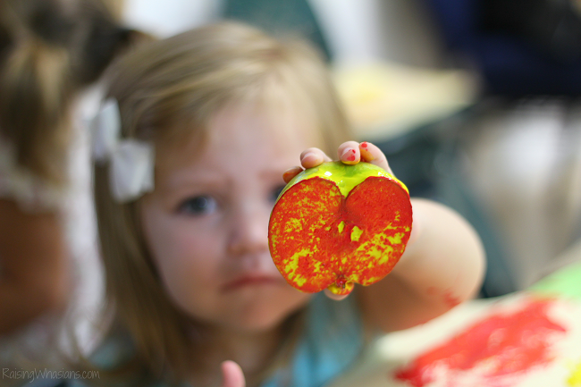 Apple Playdate Ideas for Preschoolers Apple stamping party