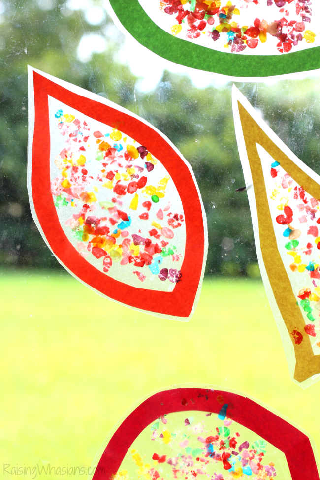 Fall leaf stained glass craft