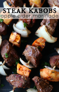 Fall steak kabobs apple cider marinade