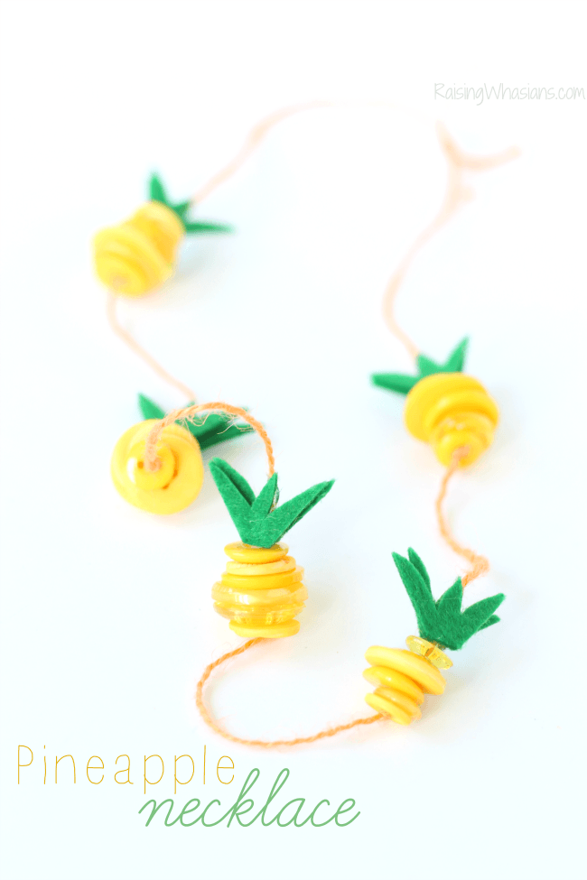 Pineapple button craft necklace