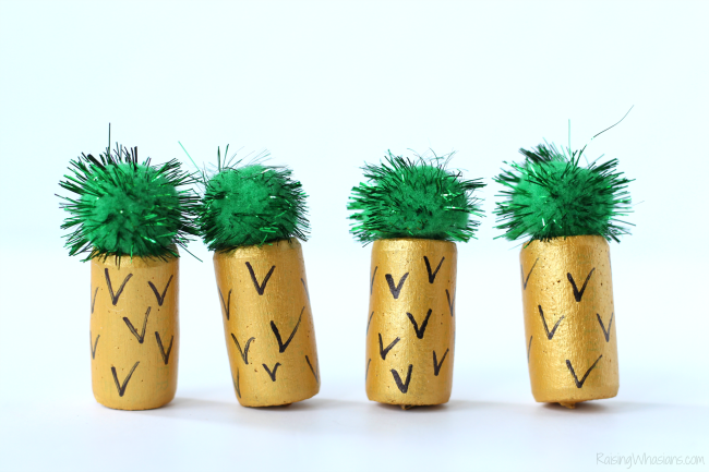 Pineapple kids craft wine cork