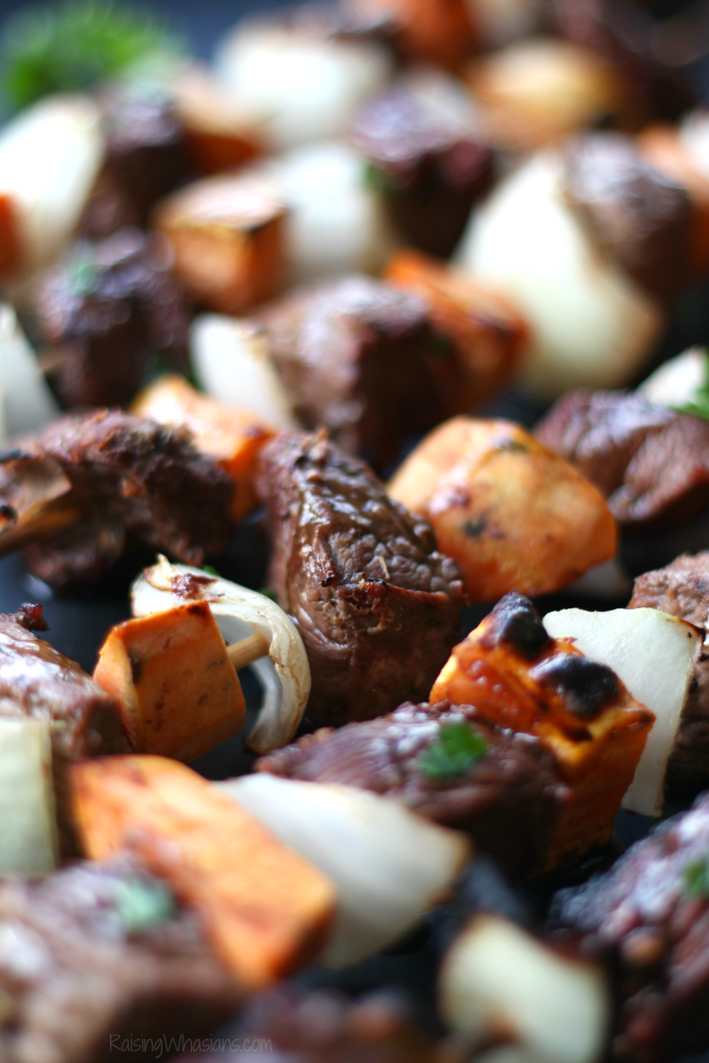 Fall Steak Kabobs with Apple Cider Marinade Raising Whasians