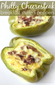 Breakfast philly cheesesteak stuffed peppers