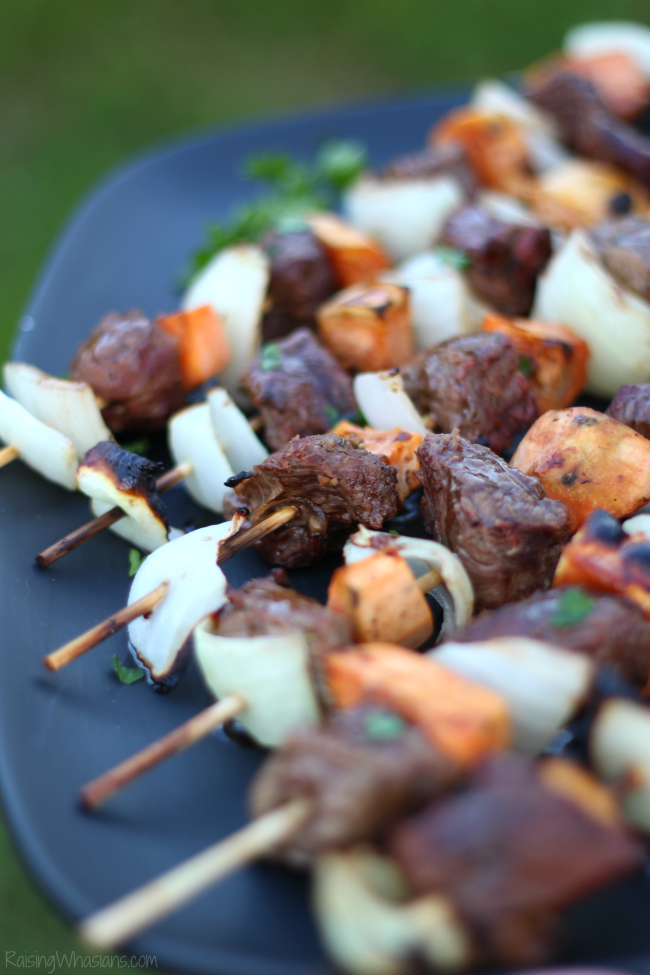 Easy fall steak kabobs with apple