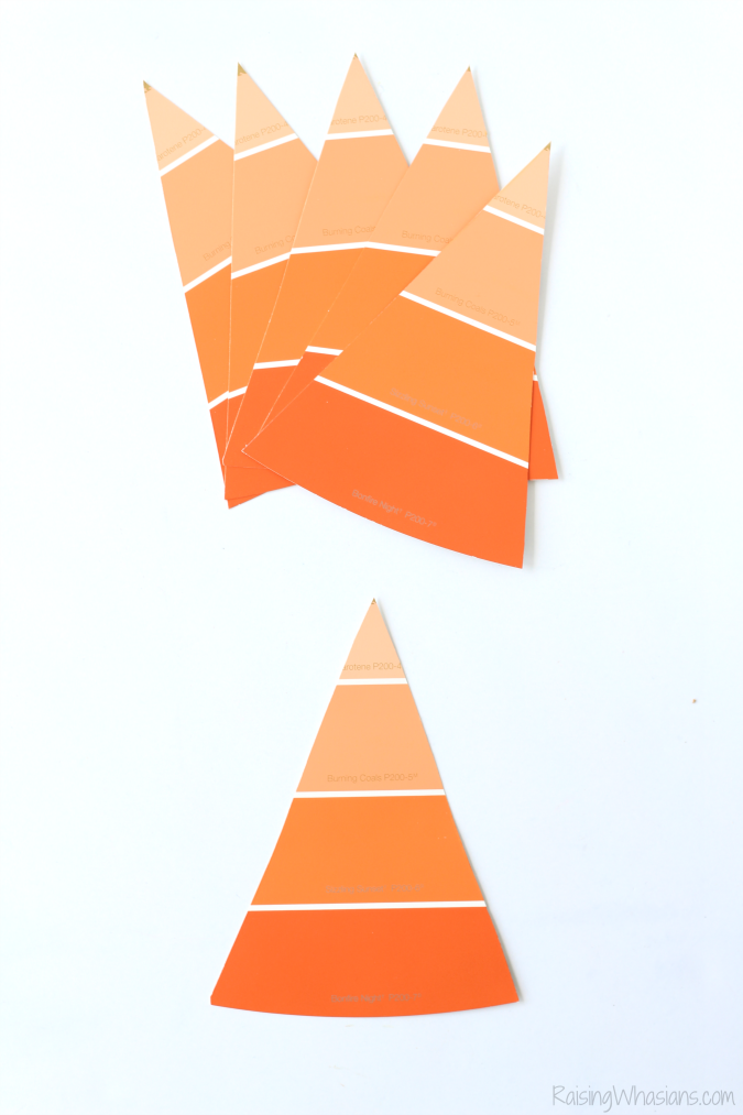 Ombre Paint Chip Pumpkin Pie Craft + 72 More Fall Crafts - Raising Whasians Easy pumpkin pie kids craft