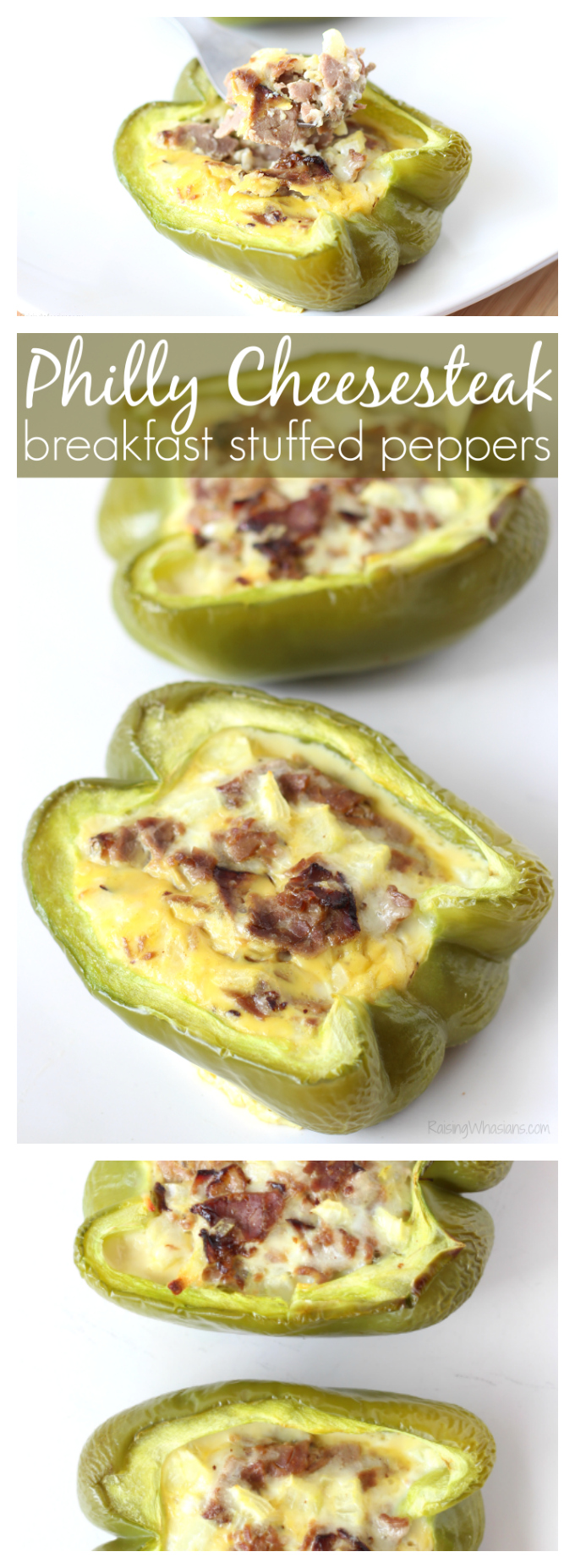 Breakfast Philly Cheesesteak Stuffed Peppers | Low carb, high protein breakfast with Philly Cheesesteak & Stuffed Peppers together in this tasty recipe #Breakfast #Recipe #BreakfastRecipe