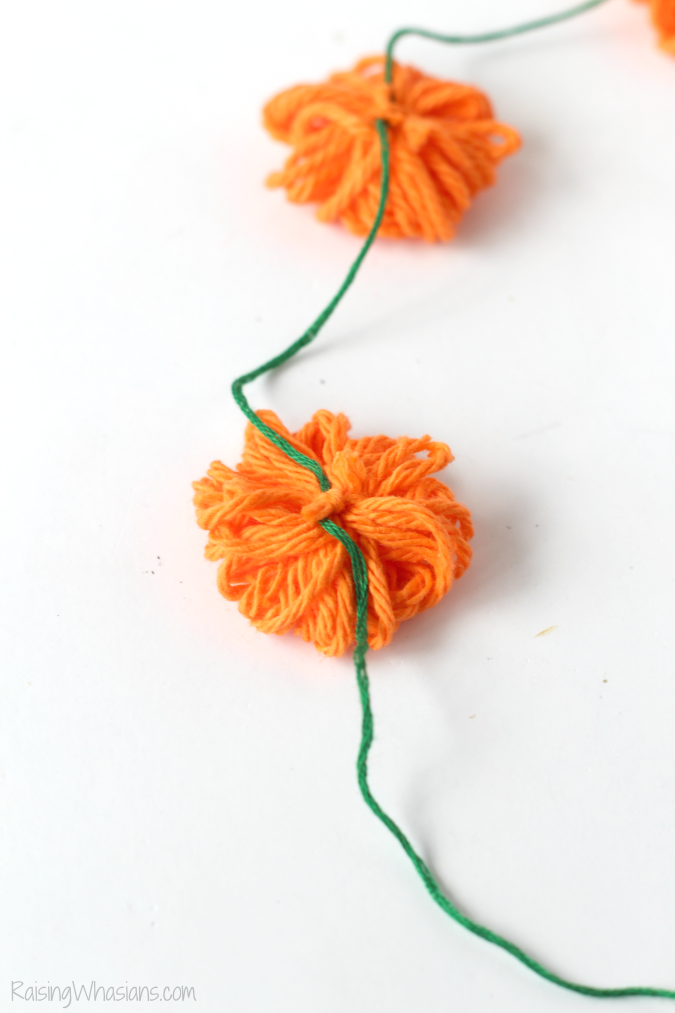 Yarn pumpkin kids craft