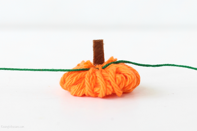 Yarn pumpkin garland