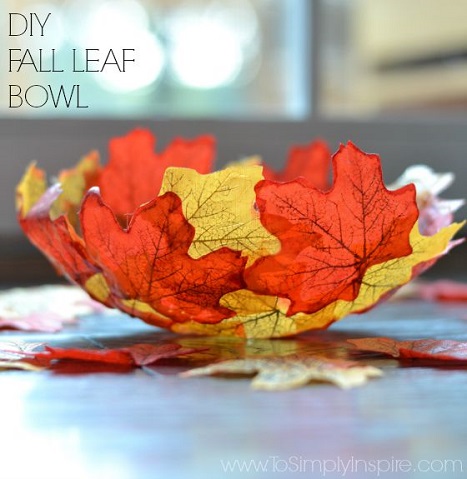 45 Thankful Thanksgiving Crafts fo Kids - Raising Whasians DIY fall leaf bowl