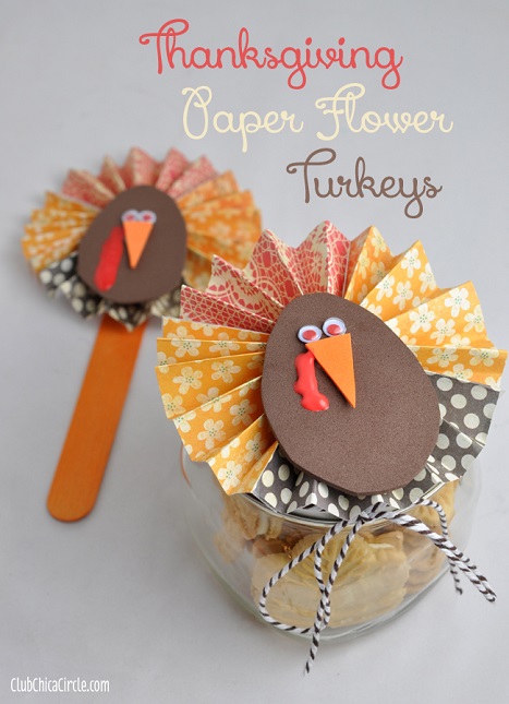 45 Thankful Thanksgiving Crafts for Kids - Raising Whasians How to make a Thanksgiving paper flower turkey