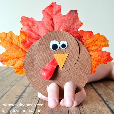 45 Thankful Thanksgiving Crafts fo Kids - Raising Whasians Turkey finger puppet craft