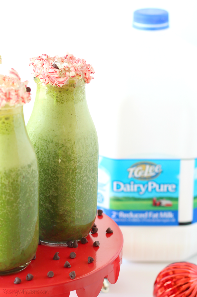 Easy mint chocolate chip milkshake
