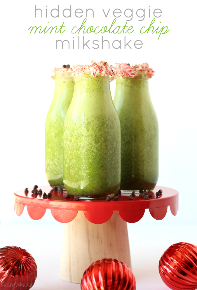 Hidden veggie mint chocolate chip milkshake