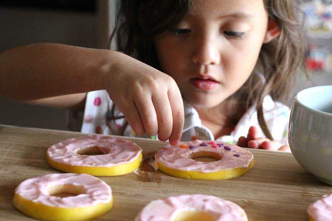 Apple donuts kids snack