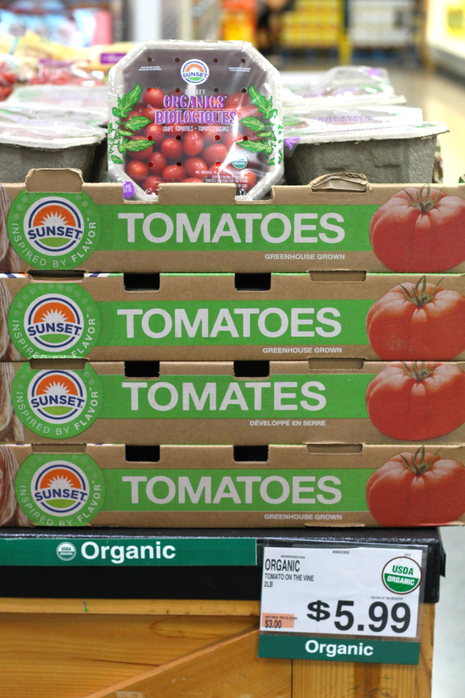 BJs organic produce prices