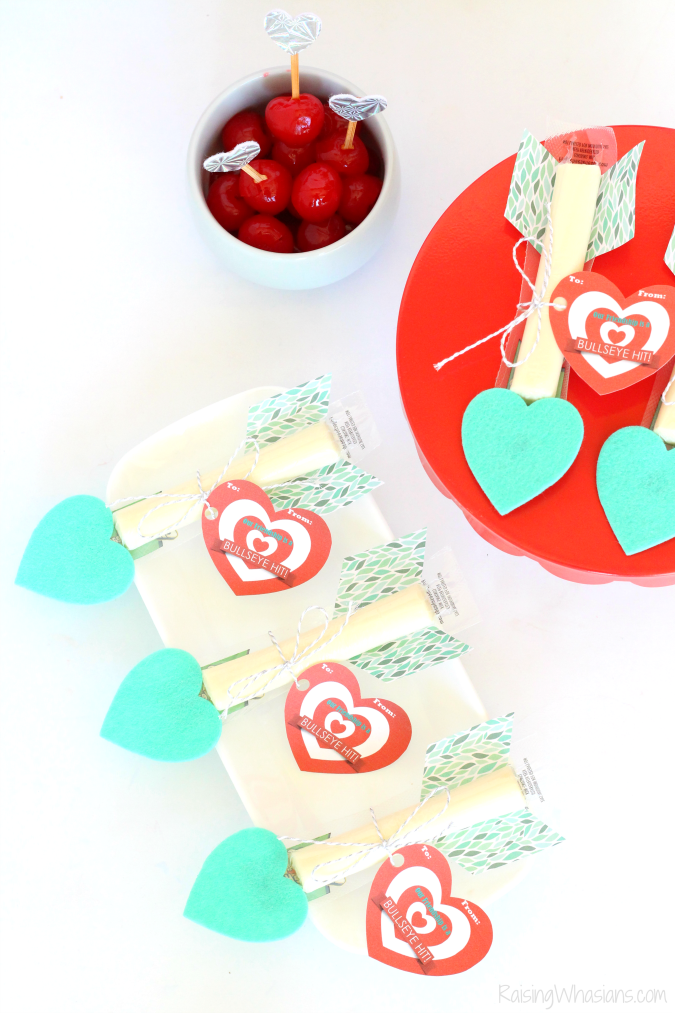 Cheese stick valentines day snack
