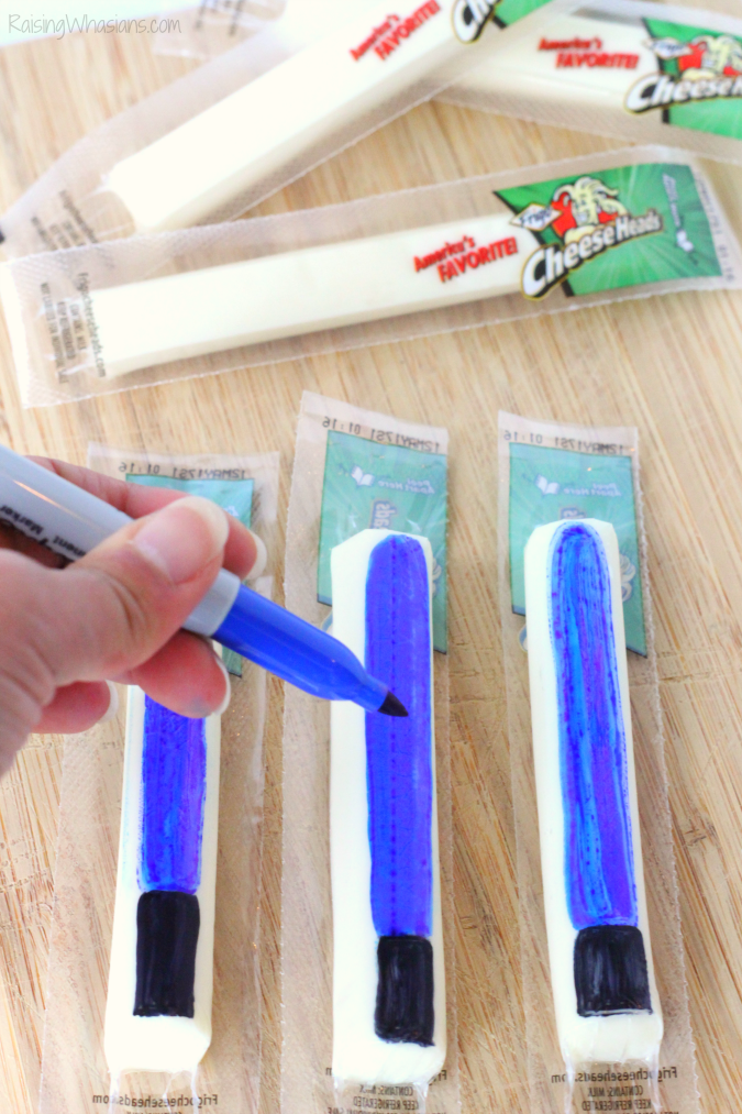 Healthy Lightsaber Snack Ideas for Kids - Raising Whasians Lightsaber string cheese