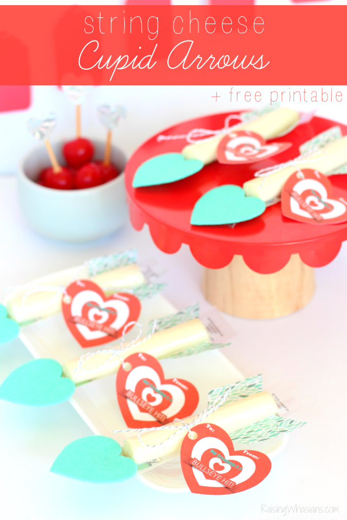 String cheese cupid arrows printable valentine