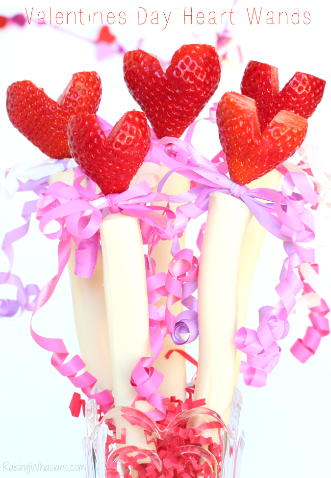 Valentine's day heart wands snack idea