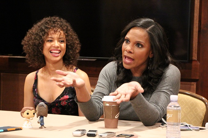 Gugu Mbatha-Raw & Audra McDonald Interview | Adding Diversity to Beauty and the Beast #BeOurGuestEvent - Raising Whasians Behind the scenes beauty and the beast interview Garderobe