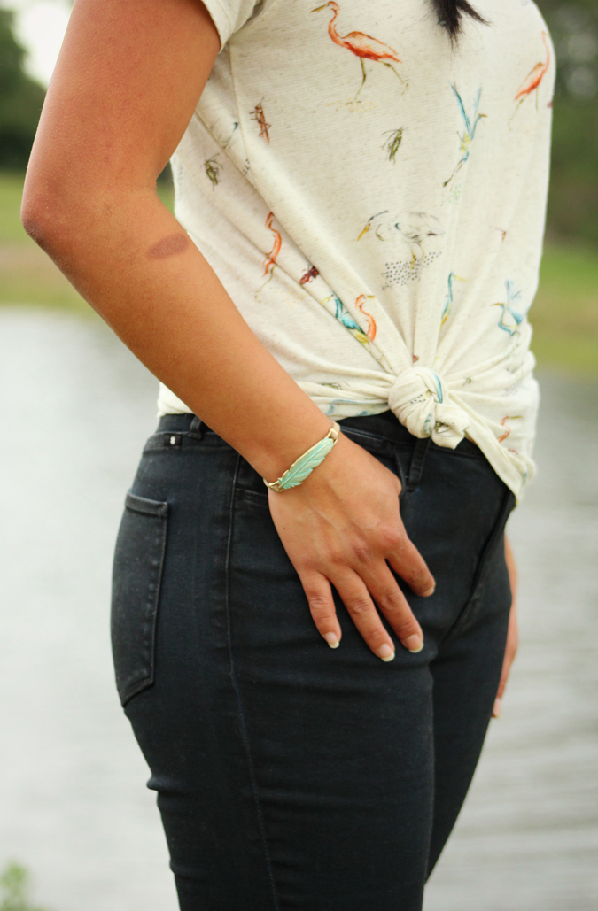 Spring into high rise jeans lucky brand outfit idea