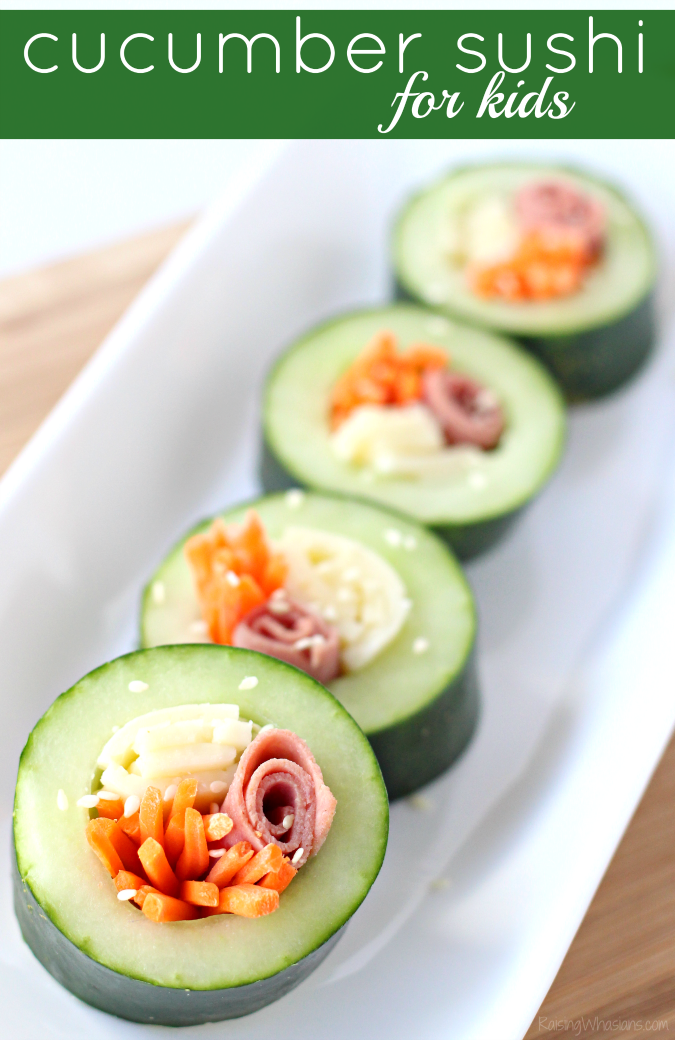 Easy cucumber sushi for kids