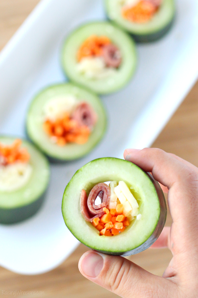 Kids cucumber sushi