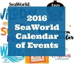 2016 SeaWorld calendar of events