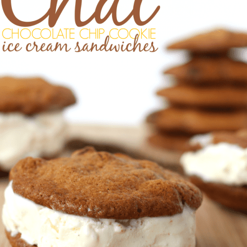 Chai chocolate chip cookie ice cream sandwiches