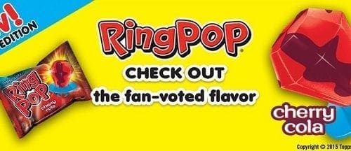 Cherry cola ring pops