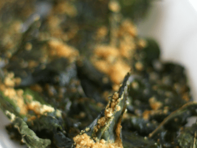 Crispy kale chips with garlic parmesan