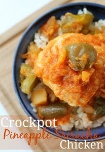 Crockpot pineapple chicken with sriracha