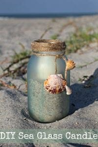 DIY sea glass candle